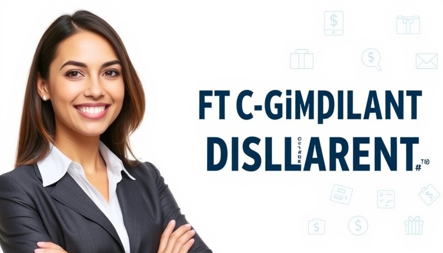 FTC Compliant Gift Disclosures graphic with a smiling professional