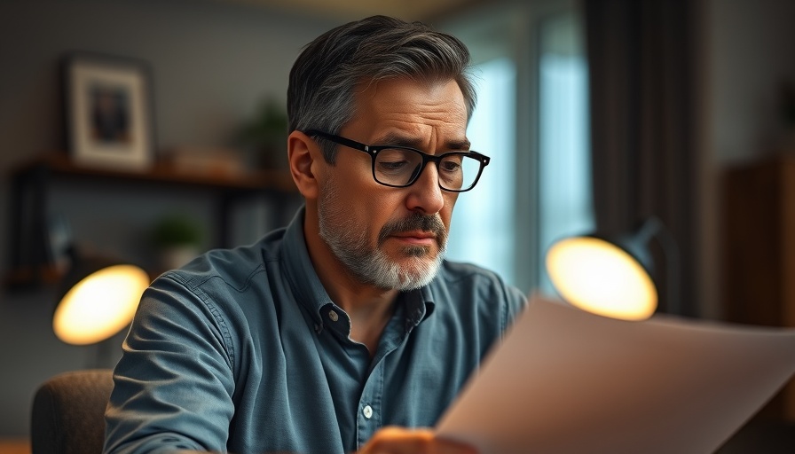 Thoughtful man reviewing documents related to DOL Proposed Changes in Overtime Rules at home office.