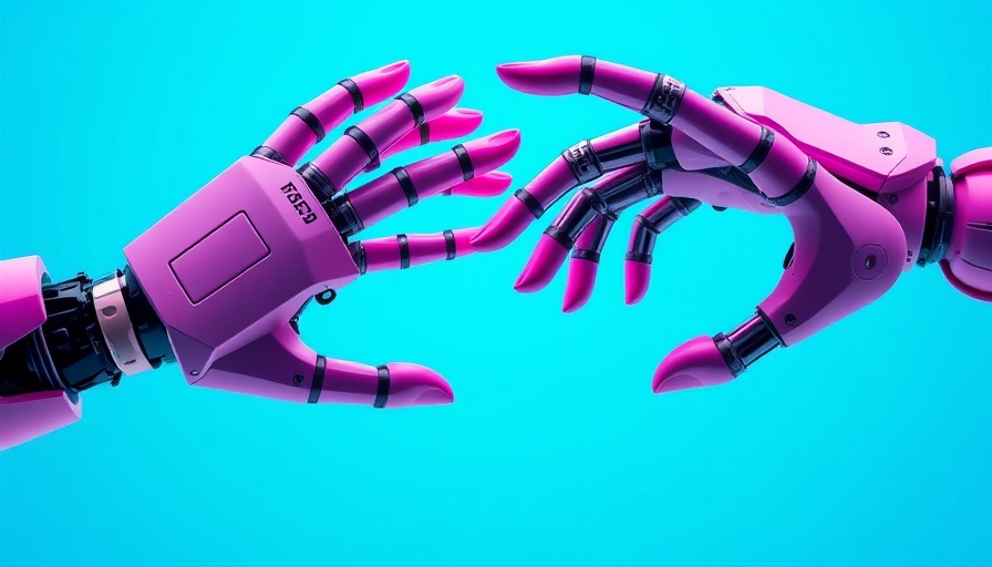 Futuristic hands representing human-AI collaboration, vibrant and dynamic.