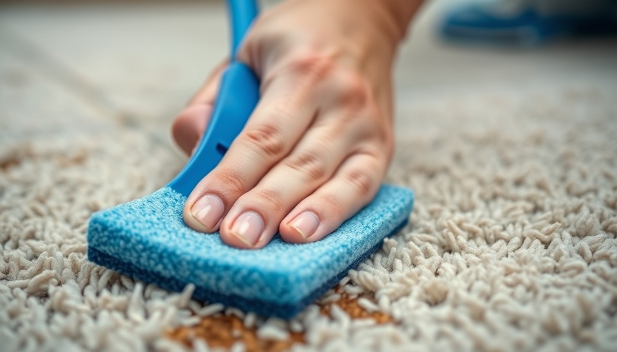 Close-up of normal wear and tear being cleaned from carpet.