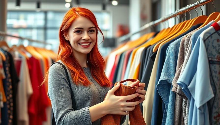 Woman shopping in retail store, displaying store management.
