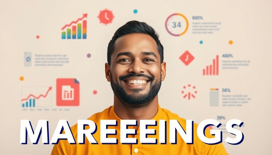 Influencer marketing tools comparison with smiling man and graphics.