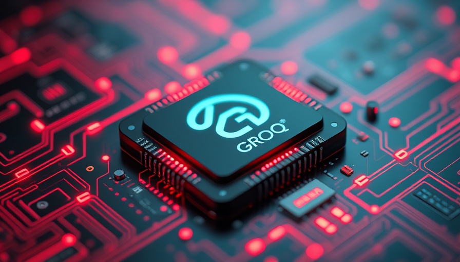 Groq AI chip with glowing design symbolizing fundraising success