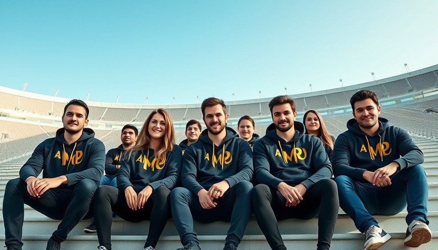 Handwave palm payment solution team in matching hoodies at stadium.
