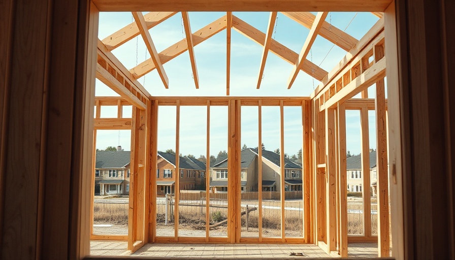 Wooden house frame showing construction, related to tariffs on Canadian lumber.