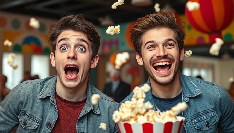 Surprise element in influencer marketing with a playful popcorn scene.