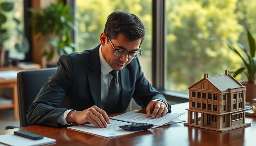 Business professional analyzing financial data with calculator and model building, related to Average Business Loan Interest Rate 2025.