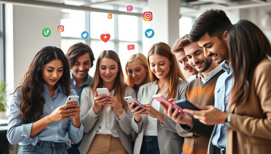 Group of professionals exploring social media traffic monetization in an office.