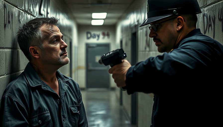 Intense prison scene highlighting survival challenge.