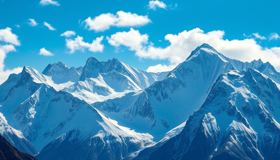 Majestic snow-covered mountains embody 'Inner Excellence Drives Outer Success'.