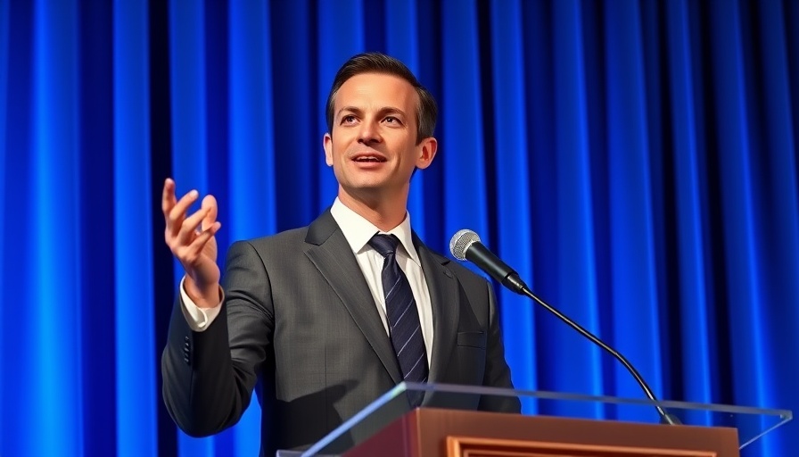 Confident speaker discussing aspiration fraud scheme at podium