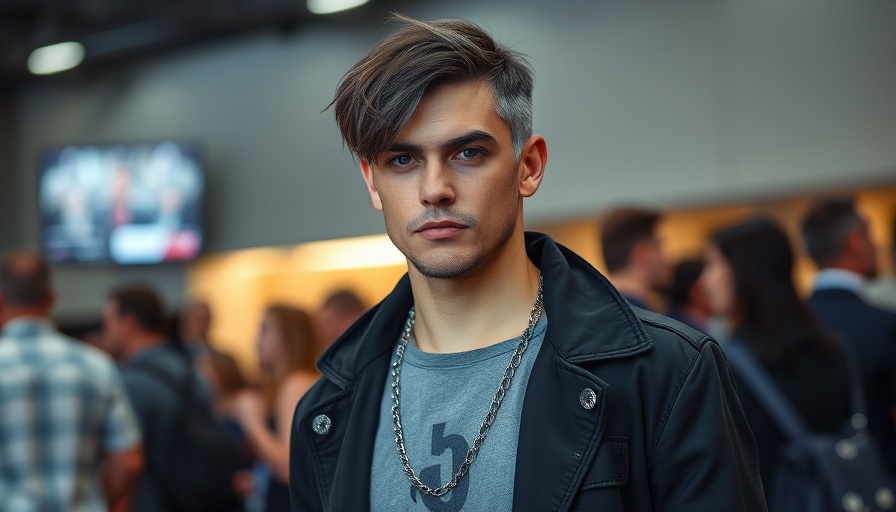 Stylish man with dyed hair at event, $YZY token emphasis.