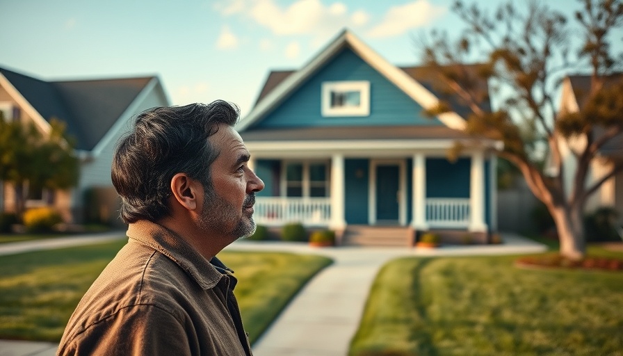 Man pondering in front of rental property - best rental property to buy in 2025.
