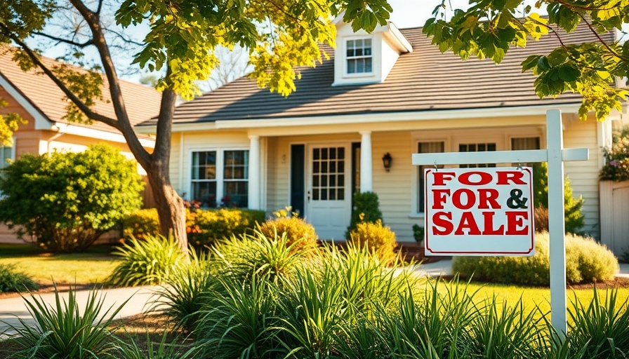 Charming suburban house for sale sign reflecting real estate sales trends.