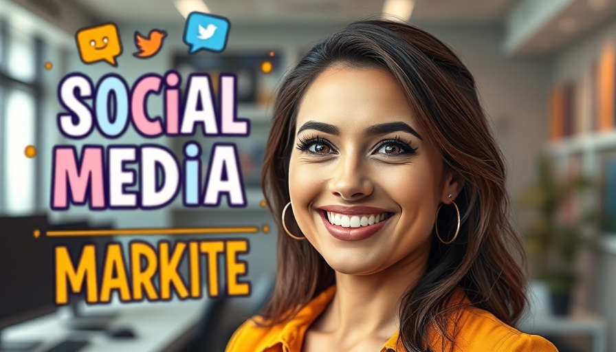 User-Generated Content in Social Media Marketing concept with young woman and icons.