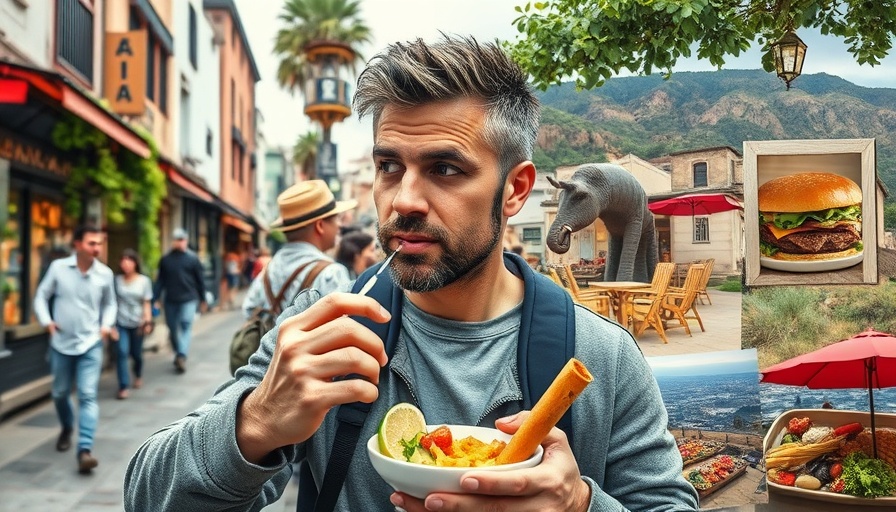Man explores local cuisine as part of pivoted social media strategy real estate.