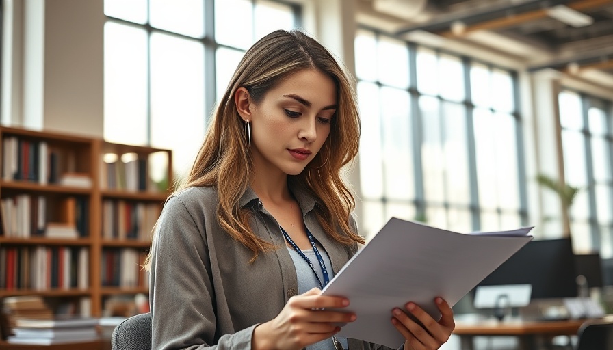 Focused woman reading document on Massachusetts landlord compliance changes.