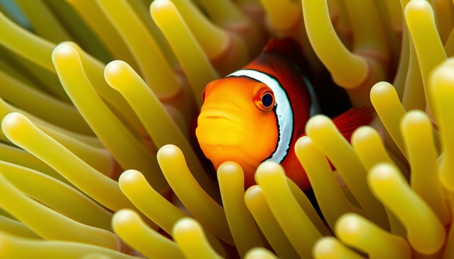 Clownfish nesting in anemone, marine aquarium fish trade.