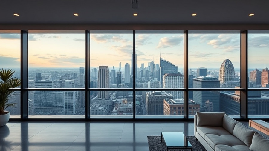 Stylish luxury apartments in Flagler Village overlooking a vibrant cityscape.