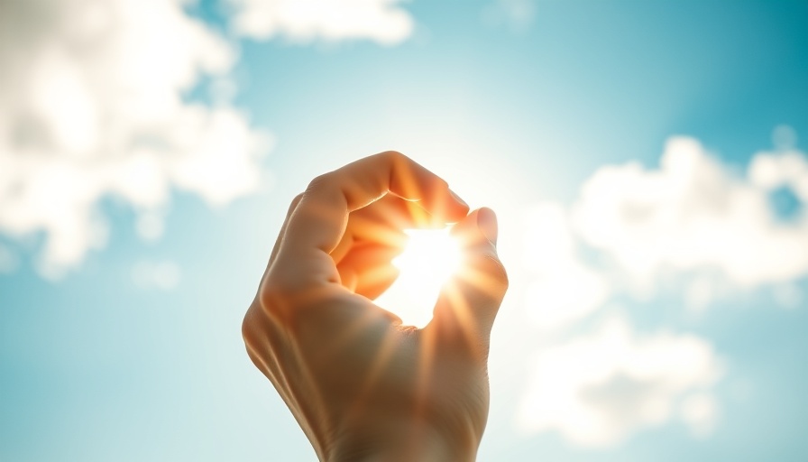 Vitamin D capsule held up to the sunlight.