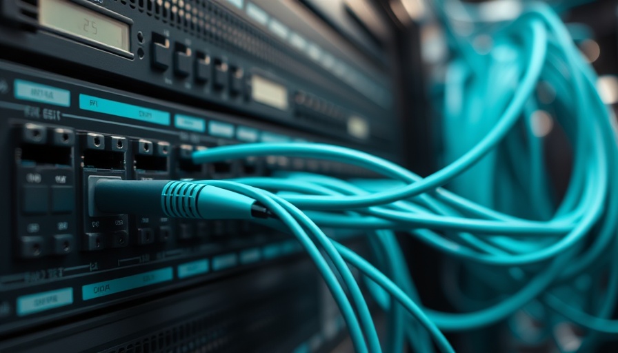 Network cables in server room highlighting electrical wiring types.