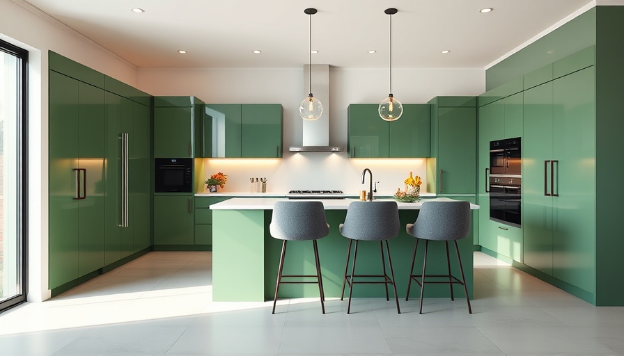Modern kitchen with soft furnishings, creating a warm home feel.