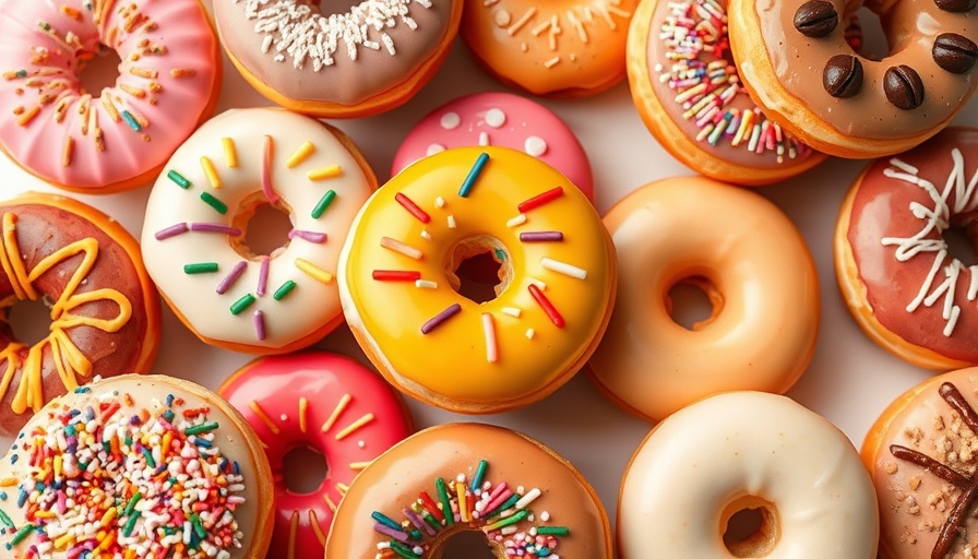Vibrant donuts on display for National Donut Day Deals 2025.