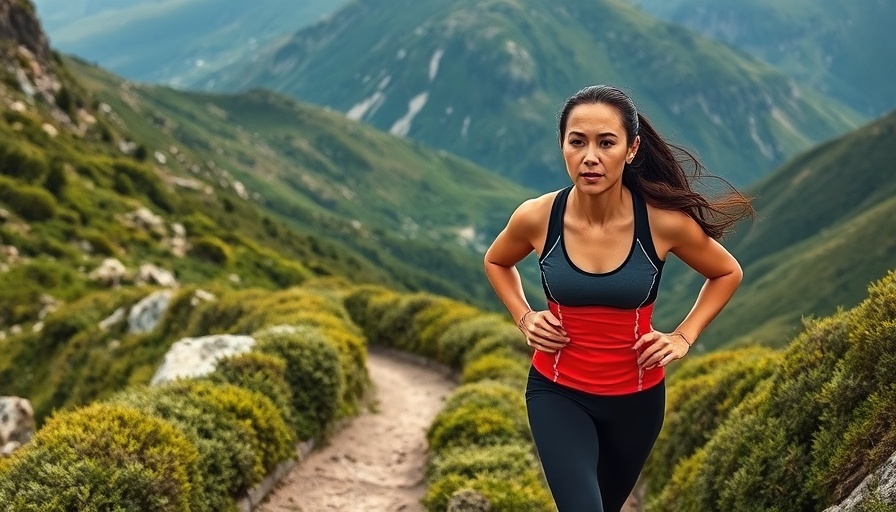 Trail running tips for beginners: Woman running in scenic mountains