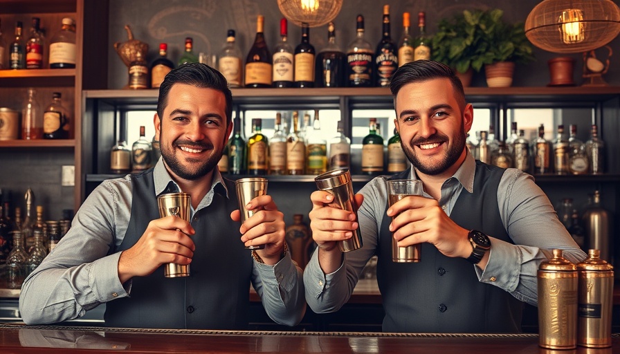 Family businesses success stories: Two men behind a bar with cocktail shakers.