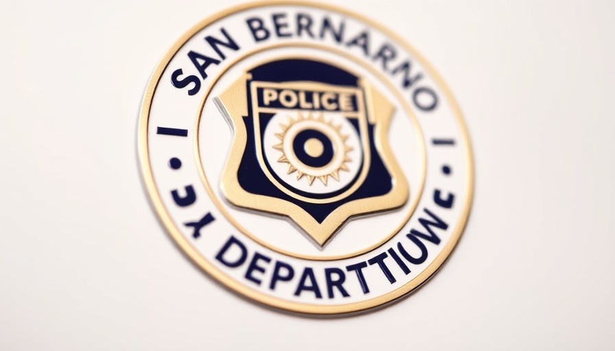 San Bernardino PD badge image, Drive Sober Fourth of July.