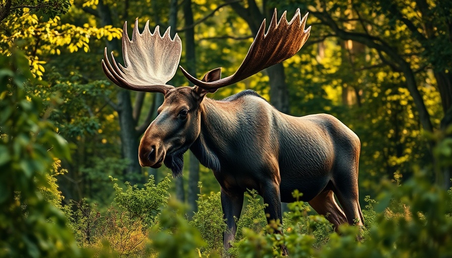 Moose in Wyoming forest during a wildlife encounter