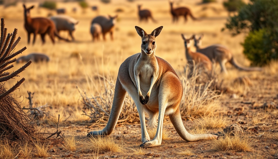 Kangaroo in Australian outback related to harvesting practices