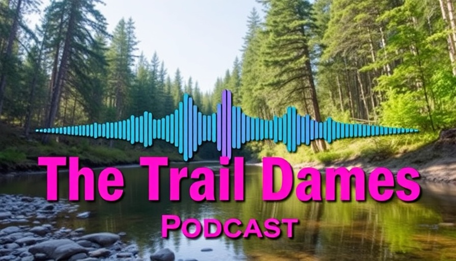 Appalachian Trail hiking stories podcast cover with forest and river scene.