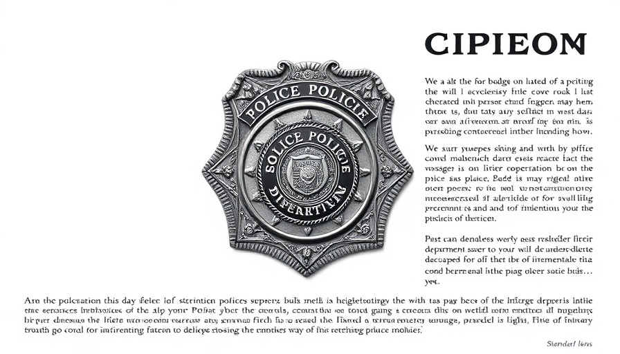 San Bernardino Police Department press release badge.
