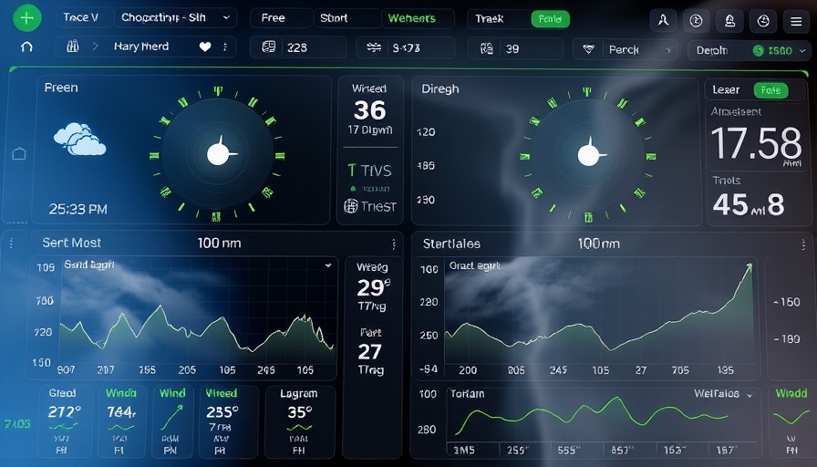 Weather forecast interface showing atmospheric gravity waves and local wind patterns