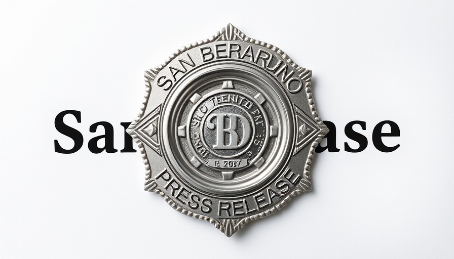 San Bernardino Police badge and press release for dog attack investigation.