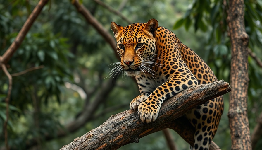 Leopard in Indian forest exemplifying urban wildlife preservation in India.