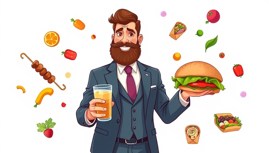 Dan Rosen Coffee Shops Comedy image featuring cartoon man holding food.