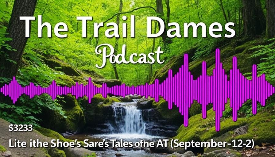 Podcast cover for Appalachian Trail stories with waterfall and episode info.