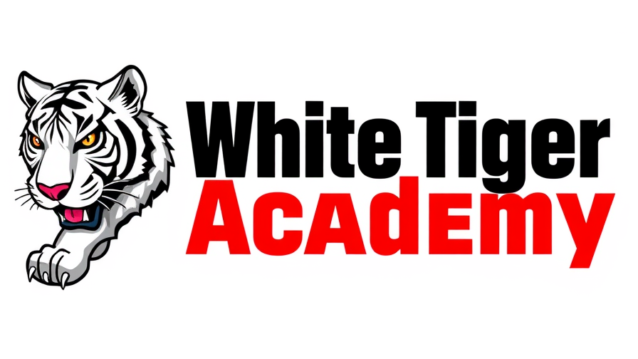 White Tiger Academy logo with illustrated tiger and bold red text.