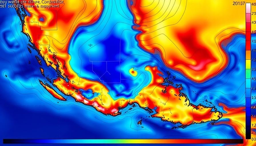 Weather map indicating British Columbia heatwave with vivid temperature anomalies.