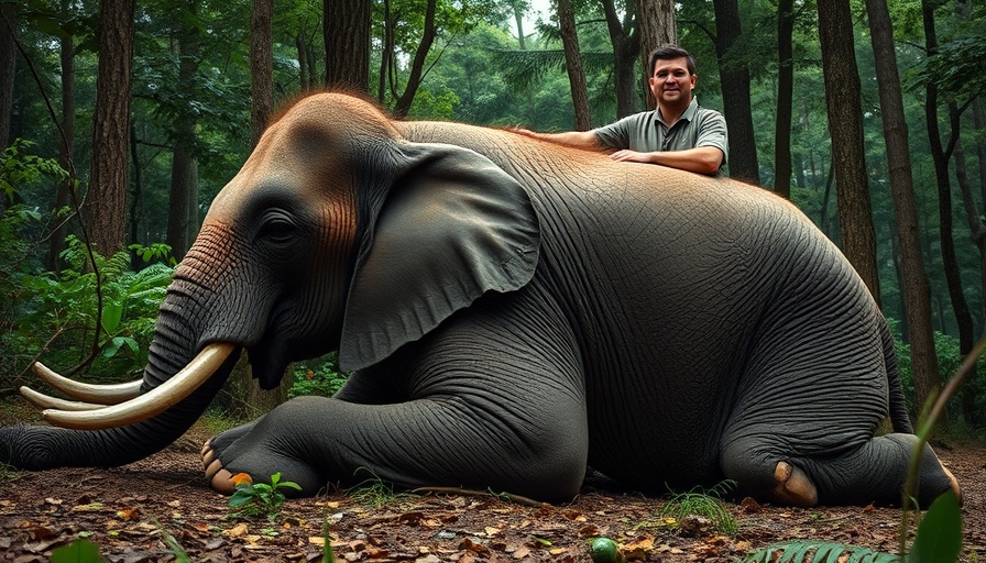 Hunter with hunted elephant in dense forest, illustrating 'Hunters Become Prey'.