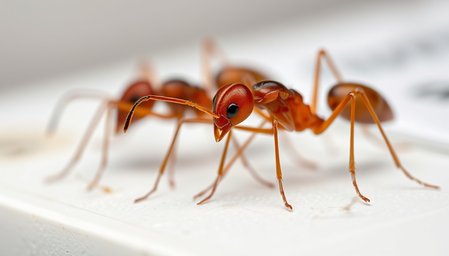 Pinned red ants on display highlighting insects decline on remote islands.