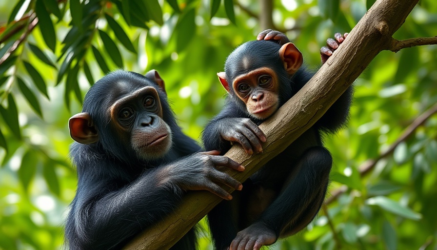 Chimpanzees in forest highlighting potential pandemic risks.
