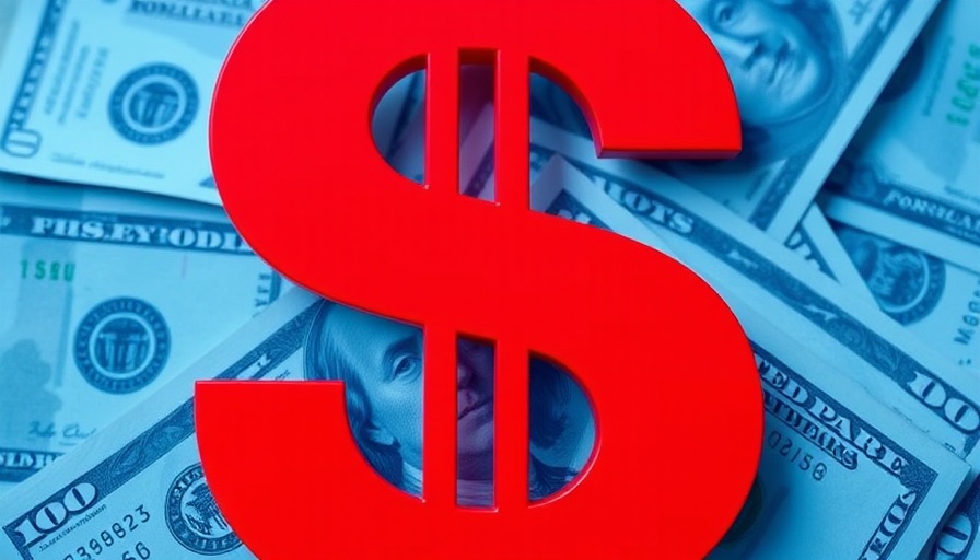 Modern financial management graphic with dollar symbol and currency.