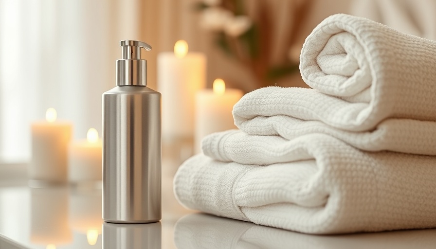 Eco-friendly packaging with hair serum in a serene bathroom.