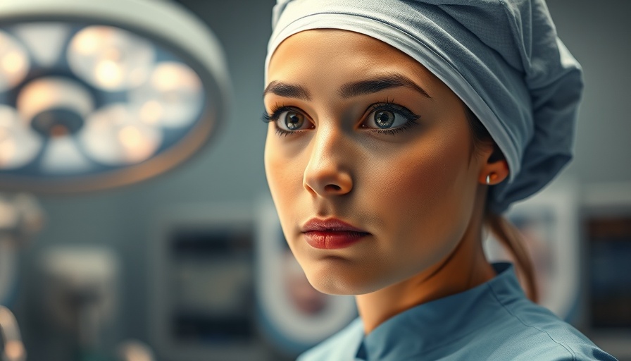 Focused surgeon prepares in operating room.
