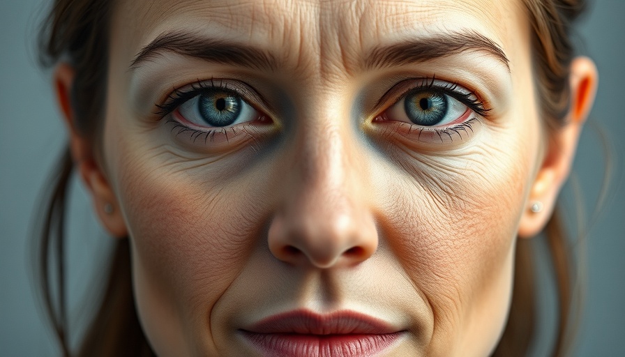 Ozempic Face skin aging effects on young woman's face.