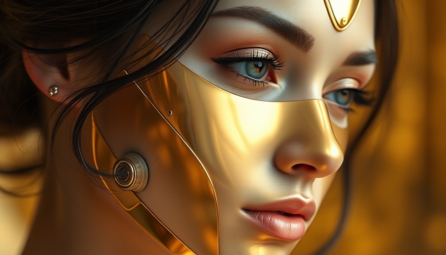 Futuristic gold facial mask highlighting medical aesthetics trends.