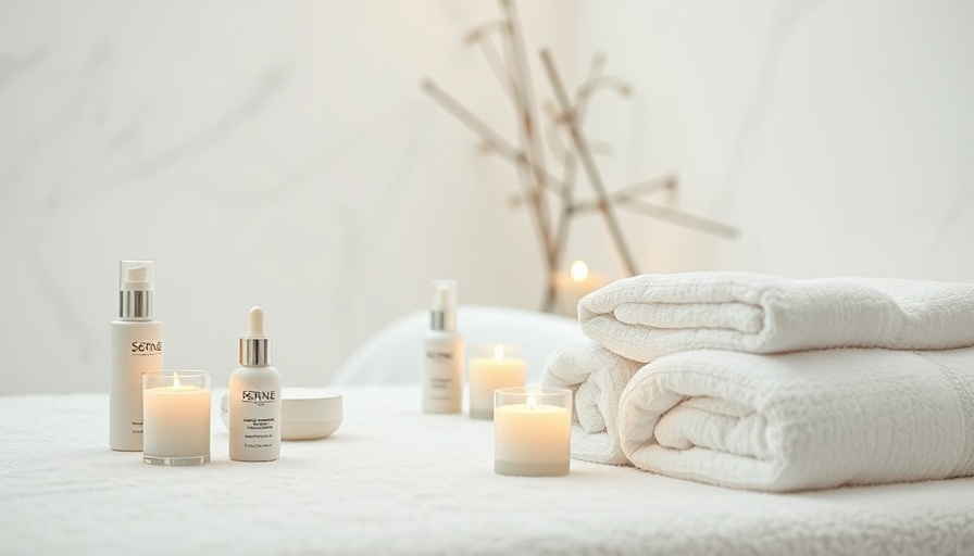 Medical spa skincare room with candles and soft towels.